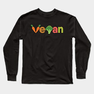 Vegan veggies as cute text Long Sleeve T-Shirt